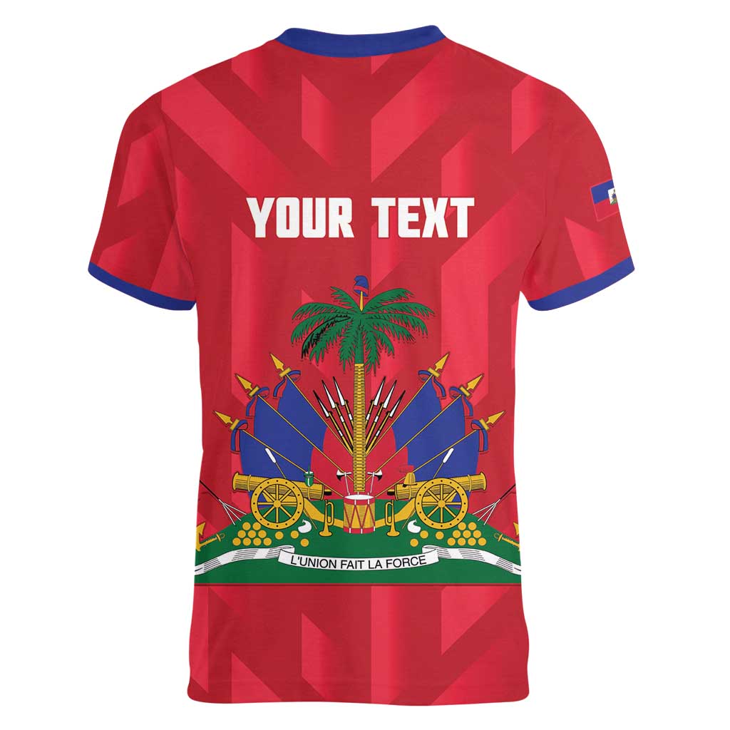Personalized Haiti Football Women V-Neck T-Shirt Les Grenadiers Made History Once Again Red Color - Wonder Print Shop