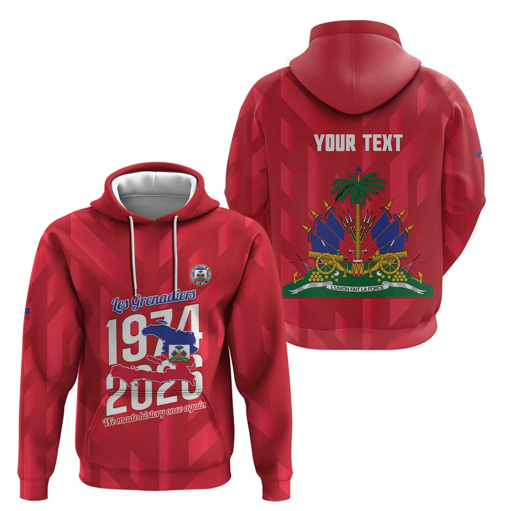 Personalized Haiti Football Zip Hoodie Les Grenadiers Made History Once Again Red Color - Wonder Print Shop