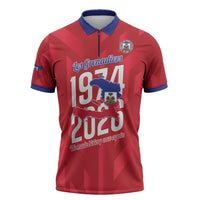 Personalized Haiti Football Zipper Polo Shirt Les Grenadiers Made History Once Again Red Color - Wonder Print Shop