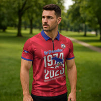 Personalized Haiti Football Zipper Polo Shirt Les Grenadiers Made History Once Again Red Color - Wonder Print Shop