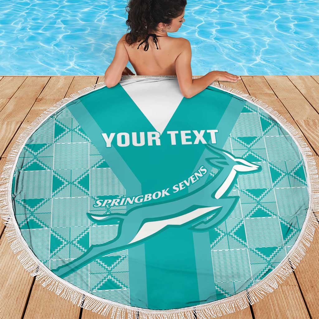 Custom South Africa Rugby Beach Blanket Go Champions Springboks - Teal Version - Wonder Print Shop