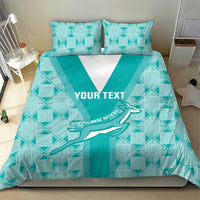 Custom South Africa Rugby Bedding Set Go Champions Springboks - Teal Version - Wonder Print Shop