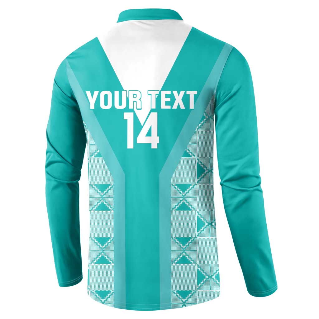 Custom South Africa Rugby Button Sweatshirt Go Champions Springboks - Teal Version - Wonder Print Shop