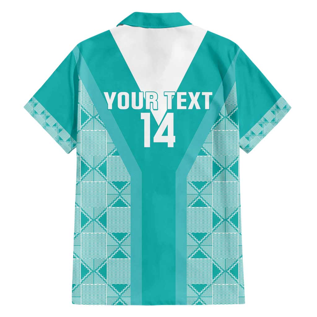 Custom South Africa Rugby Family Matching Short Sleeve Bodycon Dress and Hawaiian Shirt Go Champions Springboks - Teal Version - Wonder Print Shop