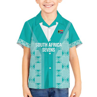 Custom South Africa Rugby Family Matching Summer Maxi Dress and Hawaiian Shirt Go Champions Springboks - Teal Version - Wonder Print Shop