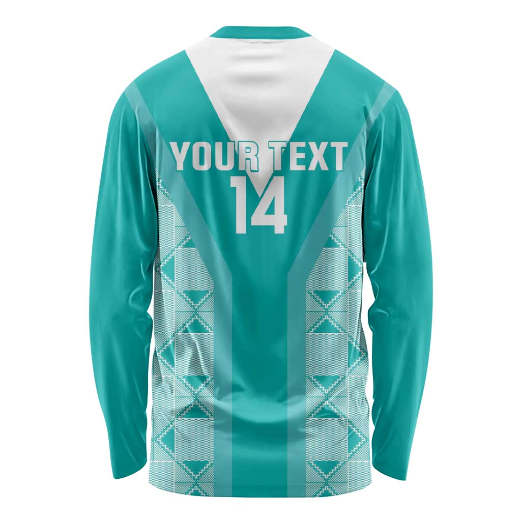 Custom South Africa Rugby Long Sleeve Shirt Go Champions Springboks - Teal Version - Wonder Print Shop