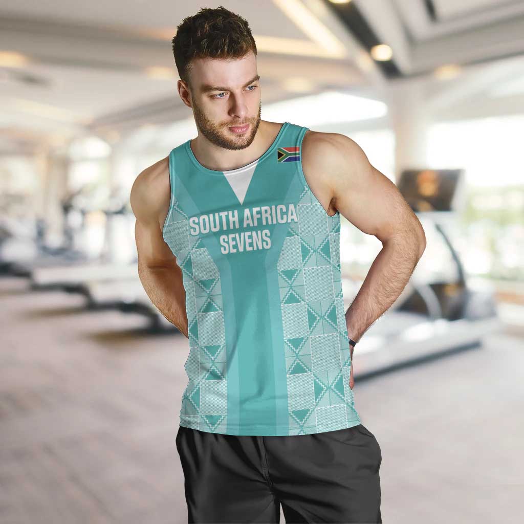 Custom South Africa Rugby Men Tank Top Go Champions Springboks - Teal Version - Wonder Print Shop