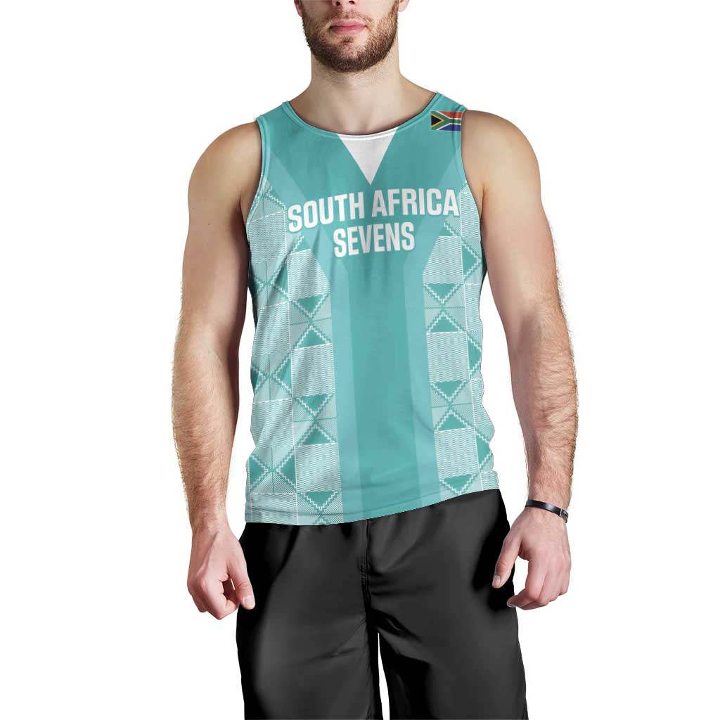 Custom South Africa Rugby Men Tank Top Go Champions Springboks - Teal Version - Wonder Print Shop