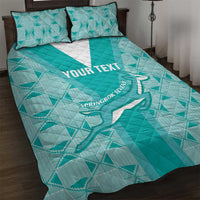 Custom South Africa Rugby Quilt Bed Set Go Champions Springboks - Teal Version - Wonder Print Shop