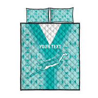 Custom South Africa Rugby Quilt Bed Set Go Champions Springboks - Teal Version - Wonder Print Shop