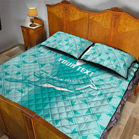 Custom South Africa Rugby Quilt Bed Set Go Champions Springboks - Teal Version - Wonder Print Shop