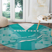 Custom South Africa Rugby Round Carpet Go Champions Springboks - Teal Version LT14
