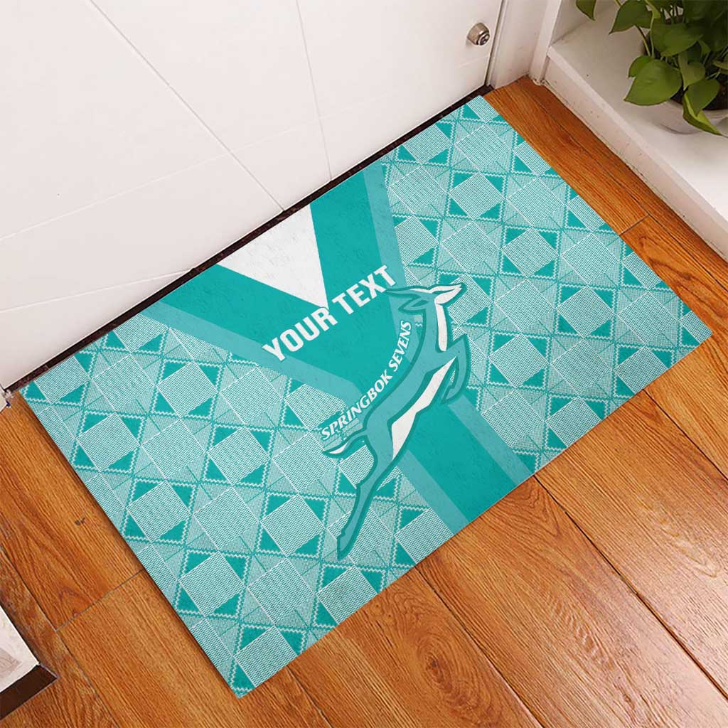 Custom South Africa Rugby Rubber Doormat Go Champions Springboks - Teal Version - Wonder Print Shop