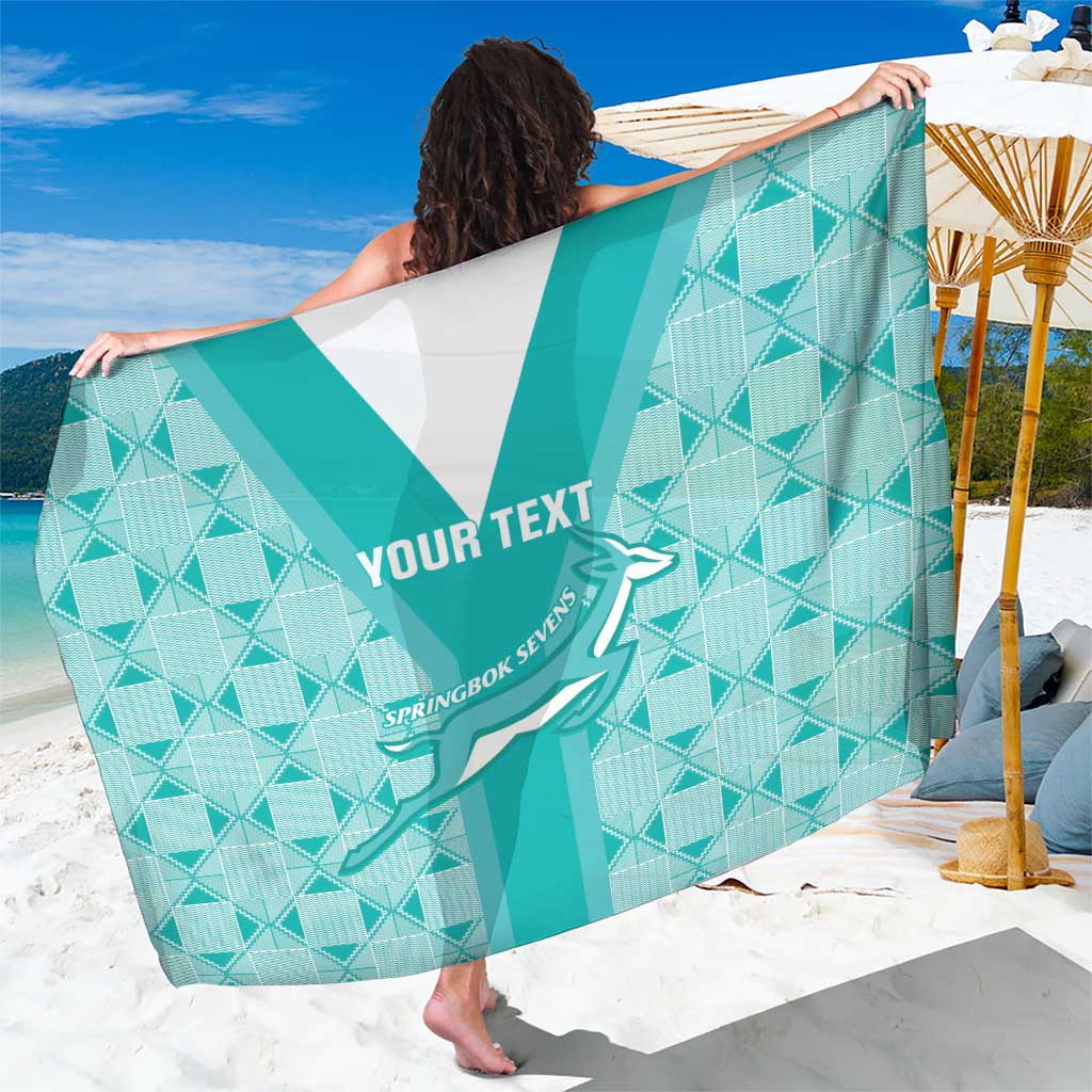 Custom South Africa Rugby Sarong Go Champions Springboks - Teal Version - Wonder Print Shop