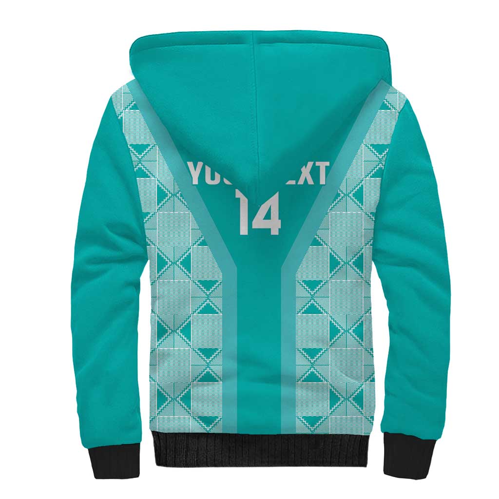 Custom South Africa Rugby Sherpa Hoodie Go Champions Springboks - Teal Version - Wonder Print Shop