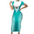 Custom South Africa Rugby Short Sleeve Bodycon Dress Go Champions Springboks - Teal Version - Wonder Print Shop