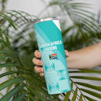 Custom South Africa Rugby Skinny Tumbler Go Champions Springboks - Teal Version - Wonder Print Shop