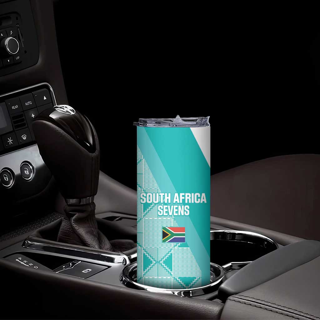 Custom South Africa Rugby Skinny Tumbler Go Champions Springboks - Teal Version - Wonder Print Shop