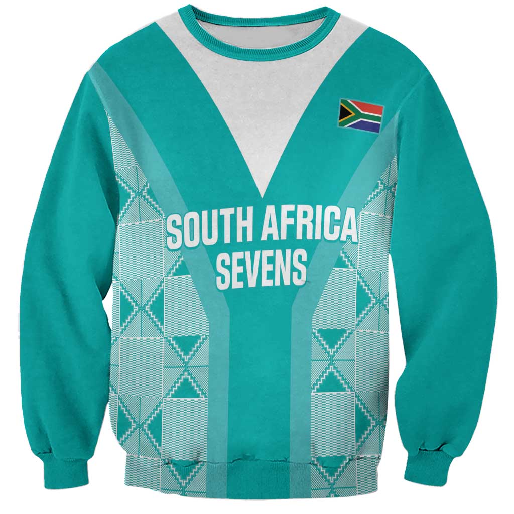 Custom South Africa Rugby Sweatshirt Go Champions Springboks - Teal Version - Wonder Print Shop