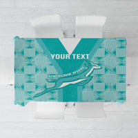 Custom South Africa Rugby Tablecloth Go Champions Springboks - Teal Version - Wonder Print Shop