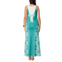 Custom South Africa Rugby Tank Maxi Dress Go Champions Springboks - Teal Version - Wonder Print Shop