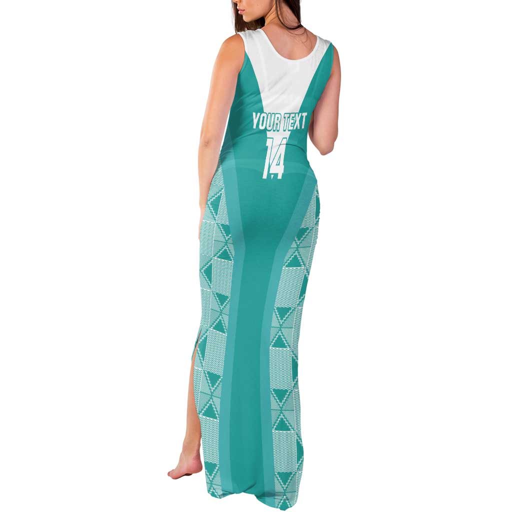 Custom South Africa Rugby Tank Maxi Dress Go Champions Springboks - Teal Version - Wonder Print Shop