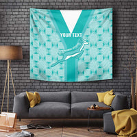 Custom South Africa Rugby Tapestry Go Champions Springboks - Teal Version - Wonder Print Shop