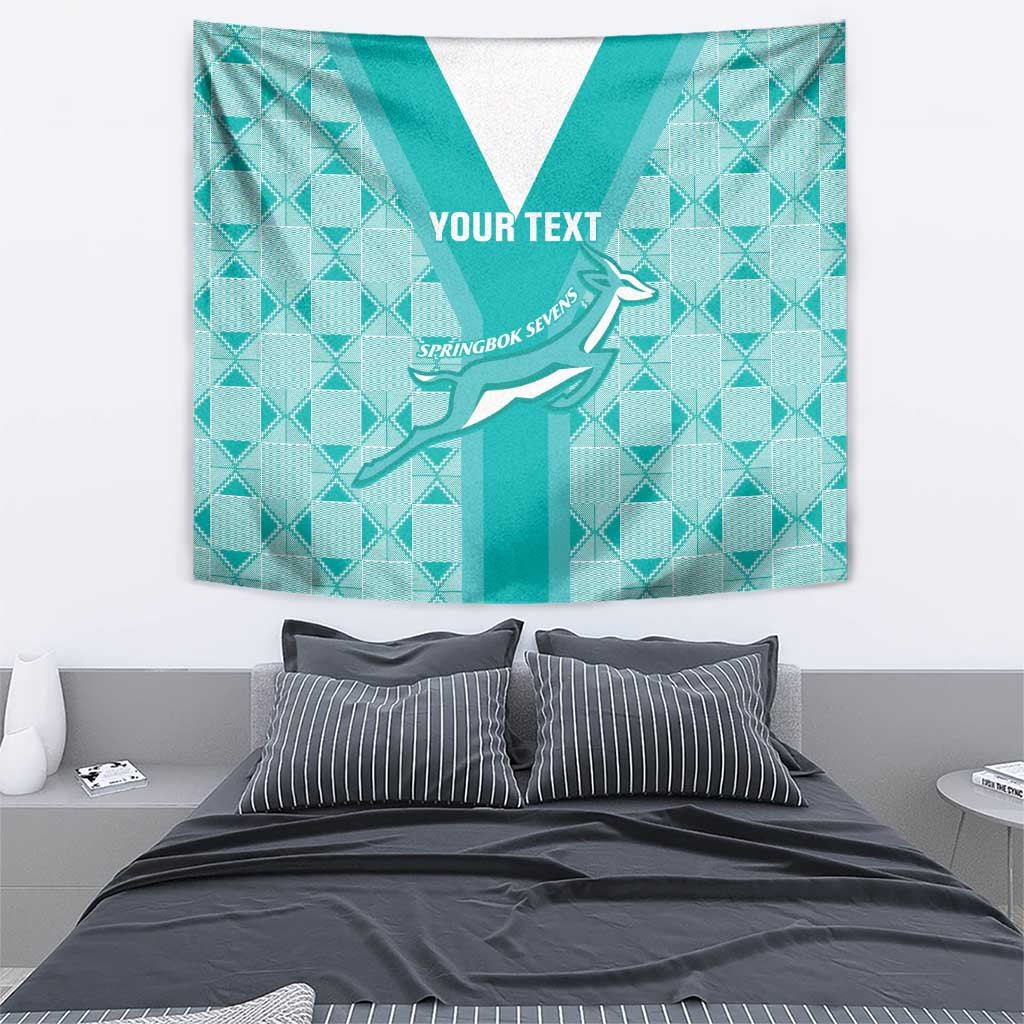 Custom South Africa Rugby Tapestry Go Champions Springboks - Teal Version - Wonder Print Shop