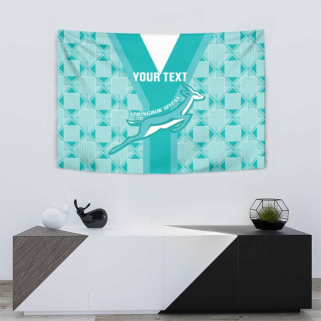 Custom South Africa Rugby Tapestry Go Champions Springboks - Teal Version - Wonder Print Shop