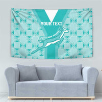 Custom South Africa Rugby Tapestry Go Champions Springboks - Teal Version - Wonder Print Shop