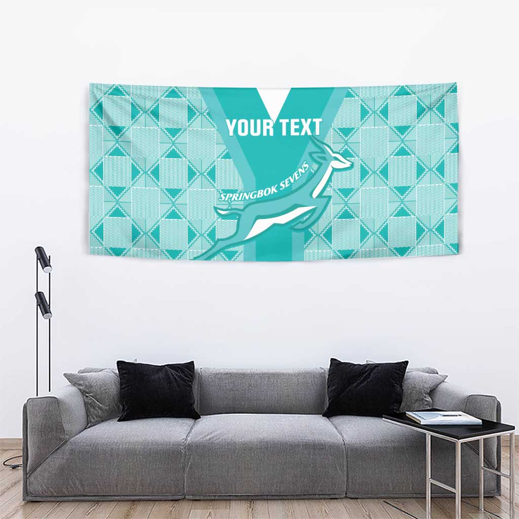 Custom South Africa Rugby Tapestry Go Champions Springboks - Teal Version - Wonder Print Shop
