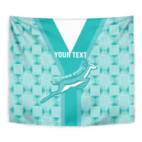 Custom South Africa Rugby Tapestry Go Champions Springboks - Teal Version - Wonder Print Shop