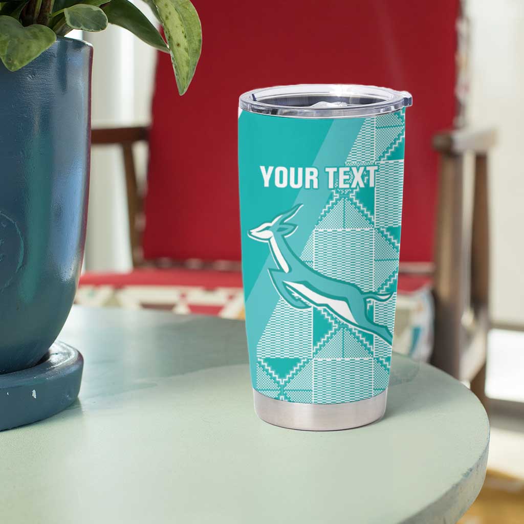 Custom South Africa Rugby Tumbler Cup Go Champions Springboks - Teal Version - Wonder Print Shop