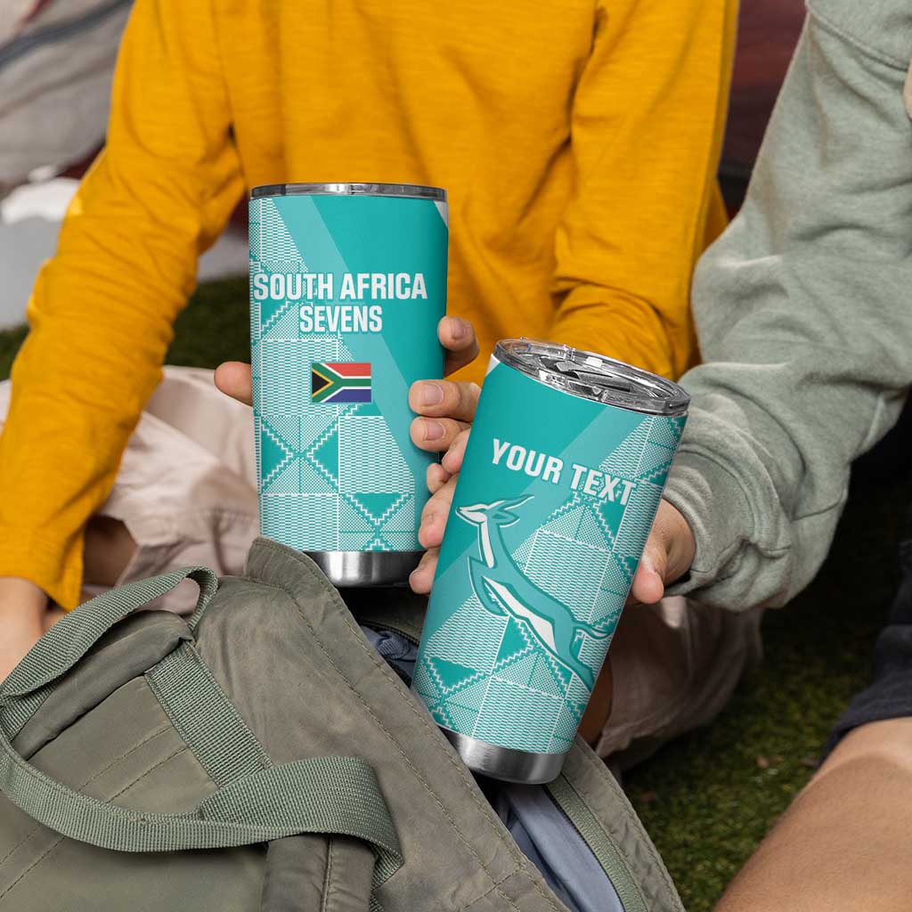 Custom South Africa Rugby Tumbler Cup Go Champions Springboks - Teal Version - Wonder Print Shop