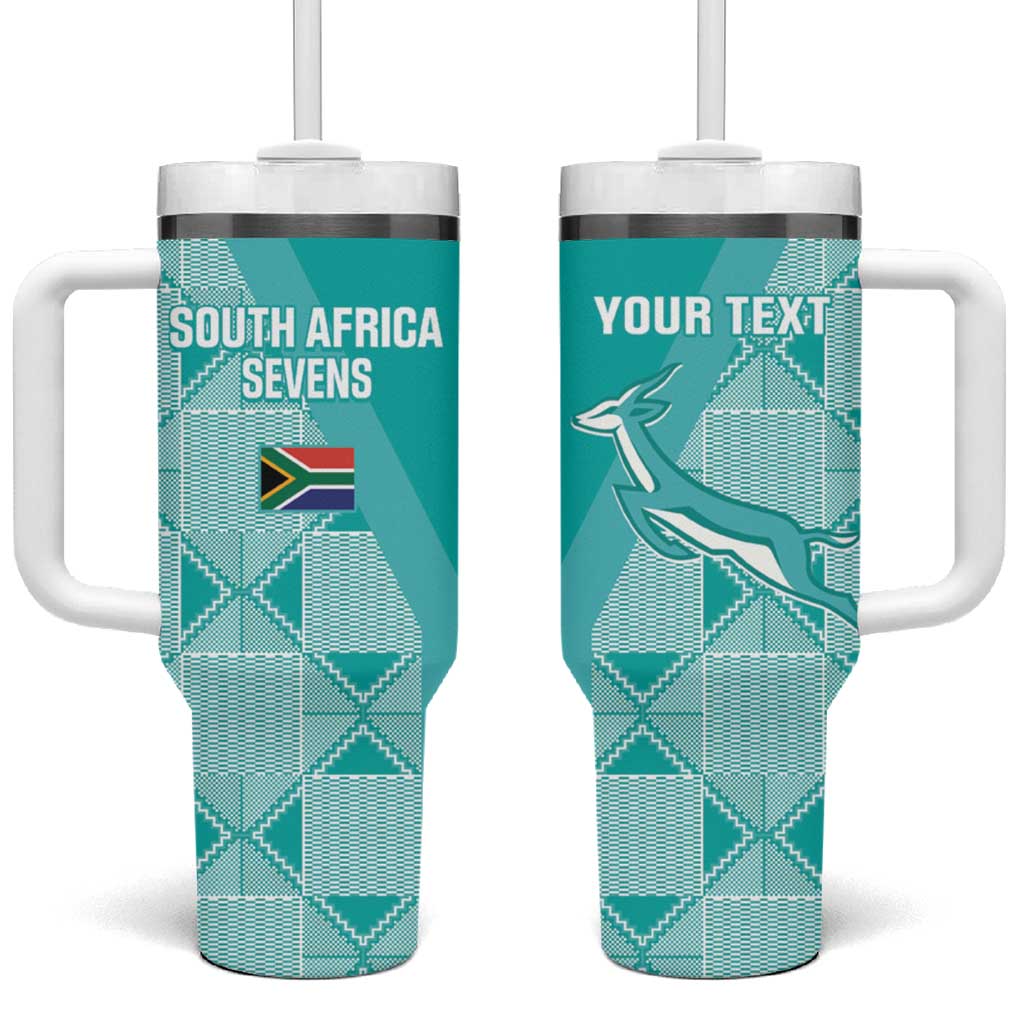 Custom South Africa Rugby Tumbler With Handle Go Champions Springboks - Teal Version - Wonder Print Shop