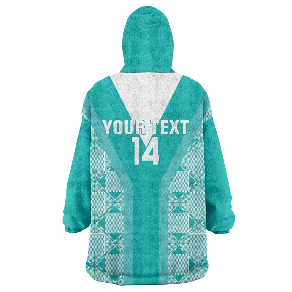 Custom South Africa Rugby Wearable Blanket Hoodie Go Champions Springboks - Teal Version - Wonder Print Shop