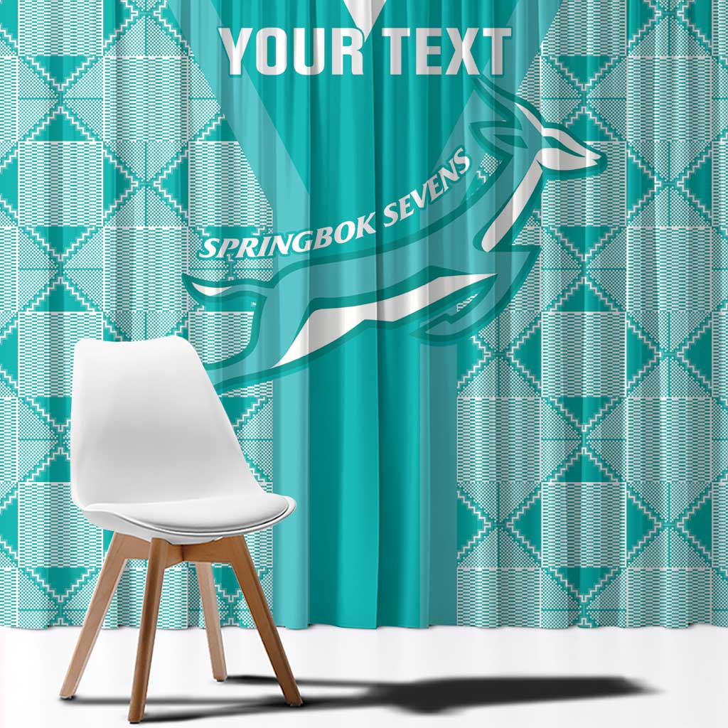Custom South Africa Rugby Window Curtain Go Champions Springboks - Teal Version - Wonder Print Shop