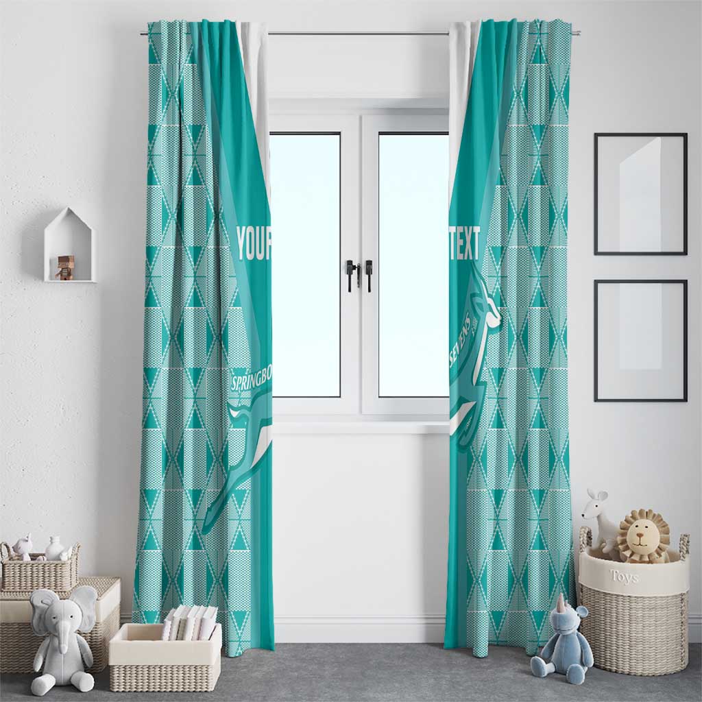 Custom South Africa Rugby Window Curtain Go Champions Springboks - Teal Version - Wonder Print Shop