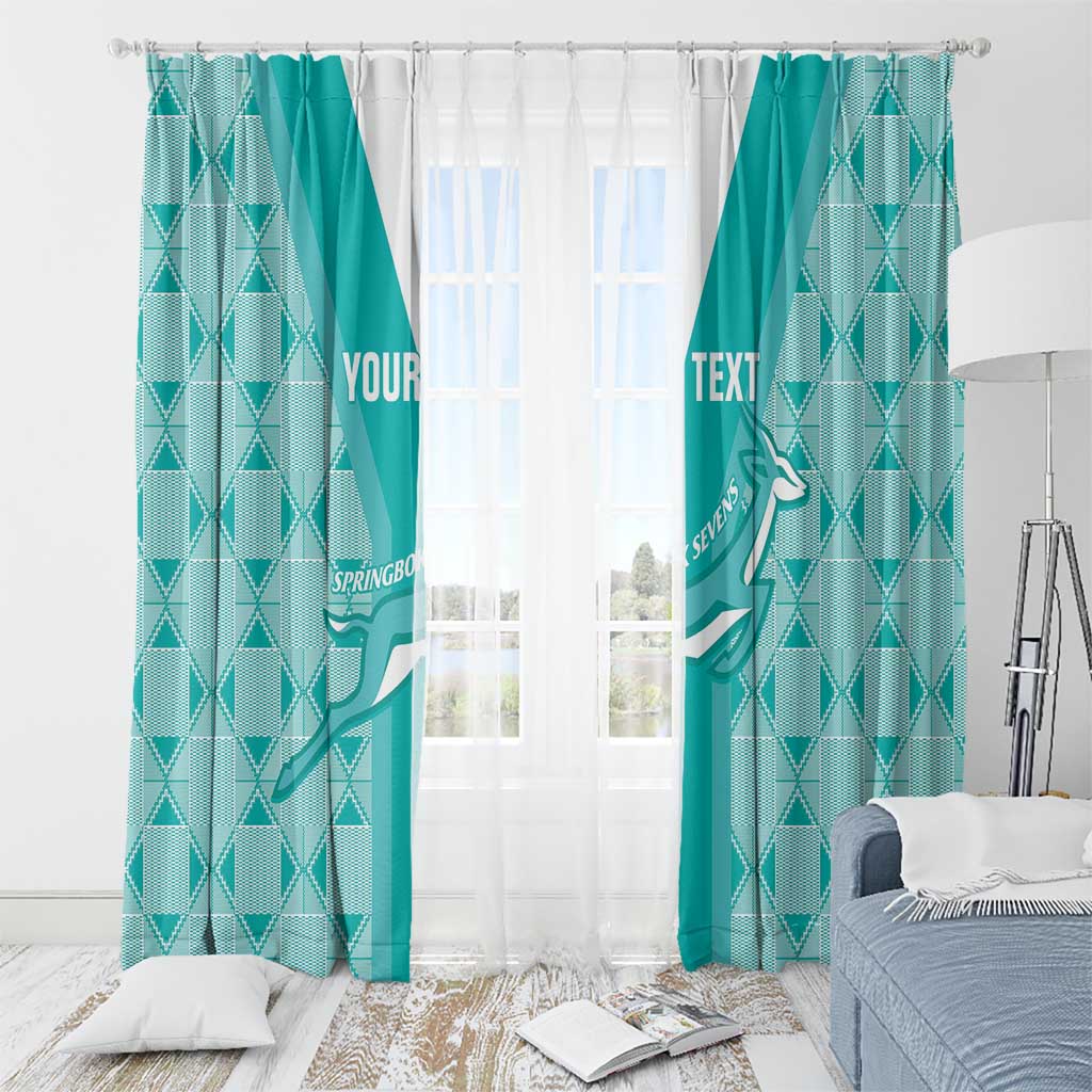 Custom South Africa Rugby Window Curtain Go Champions Springboks - Teal Version - Wonder Print Shop
