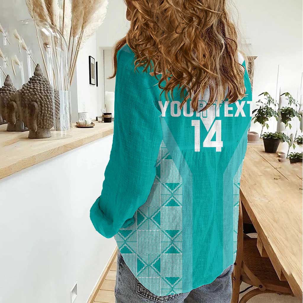 Custom South Africa Rugby Women Casual Shirt Go Champions Springboks - Teal Version - Wonder Print Shop