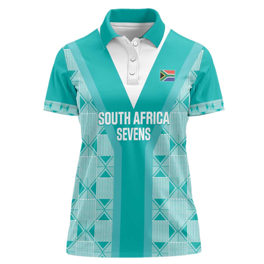 Custom South Africa Rugby Women Polo Shirt Go Champions Springboks - Teal Version - Wonder Print Shop