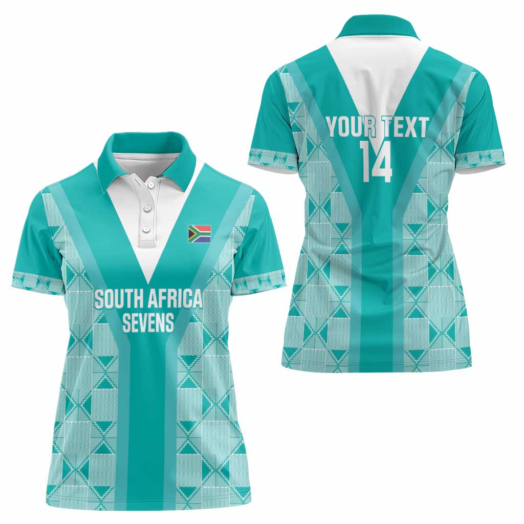 Custom South Africa Rugby Women Polo Shirt Go Champions Springboks - Teal Version - Wonder Print Shop