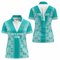 Custom South Africa Rugby Women Polo Shirt Go Champions Springboks - Teal Version - Wonder Print Shop