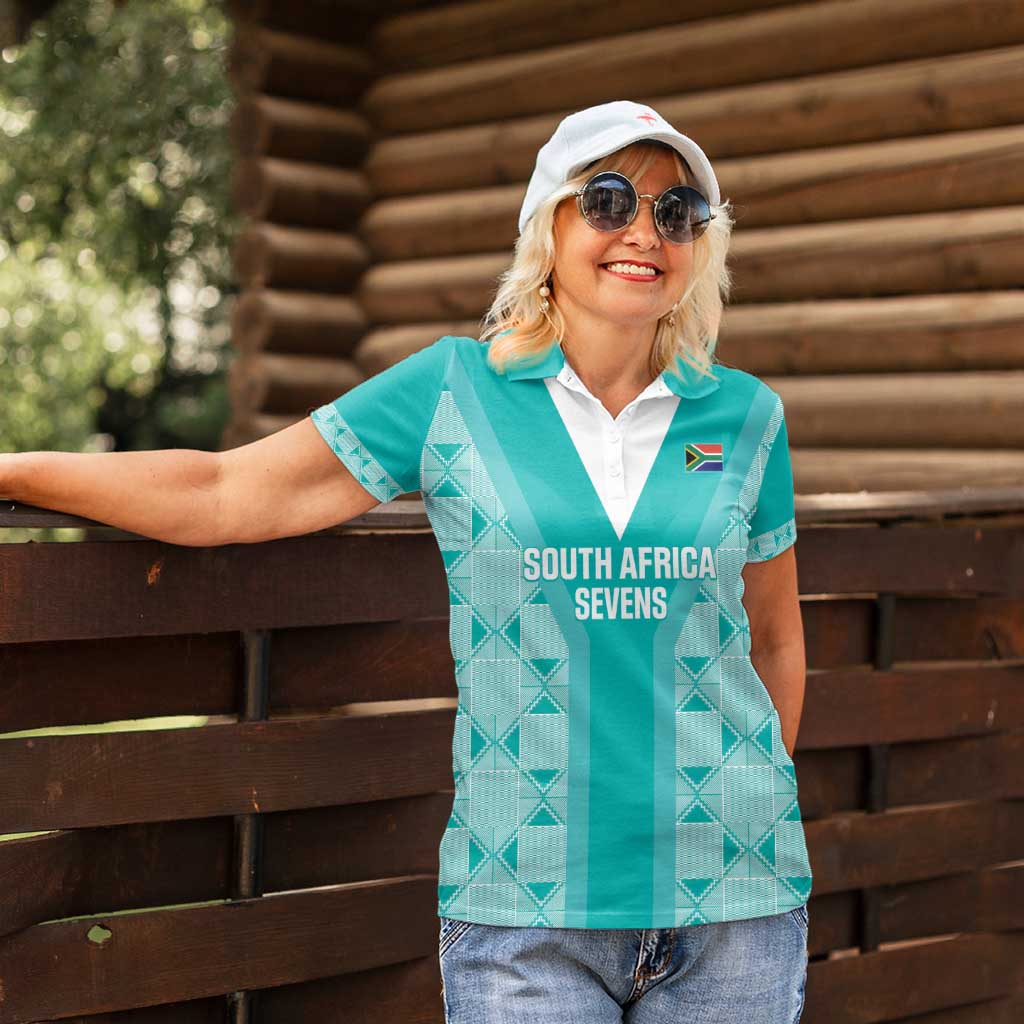 Custom South Africa Rugby Women Polo Shirt Go Champions Springboks - Teal Version - Wonder Print Shop