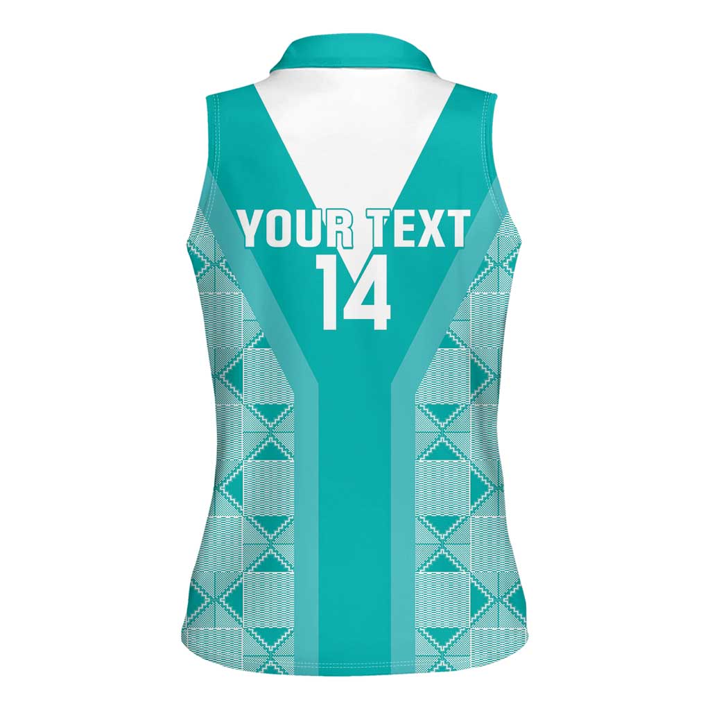 Custom South Africa Rugby Women Sleeveless Polo Shirt Go Champions Springboks - Teal Version - Wonder Print Shop