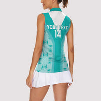 Custom South Africa Rugby Women Sleeveless Polo Shirt Go Champions Springboks - Teal Version - Wonder Print Shop