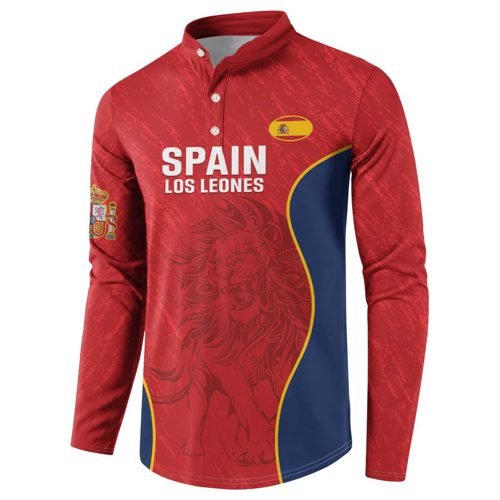 Custom Spain Rugby Button Sweatshirt Go Champions Lions - Wonder Print Shop