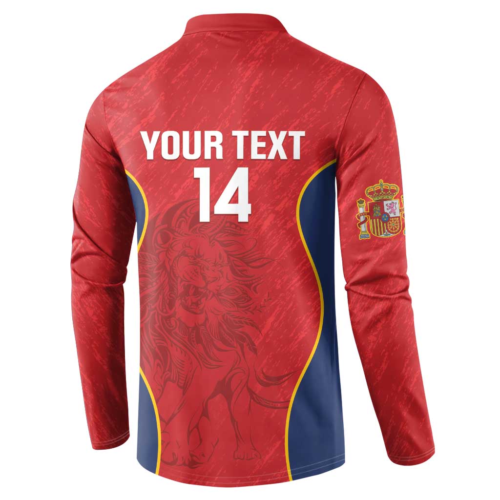 Custom Spain Rugby Button Sweatshirt Go Champions Lions - Wonder Print Shop