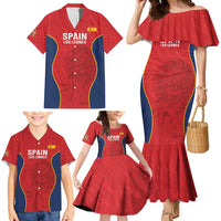 Custom Spain Rugby Family Matching Mermaid Dress and Hawaiian Shirt Go Champions Lions - Wonder Print Shop