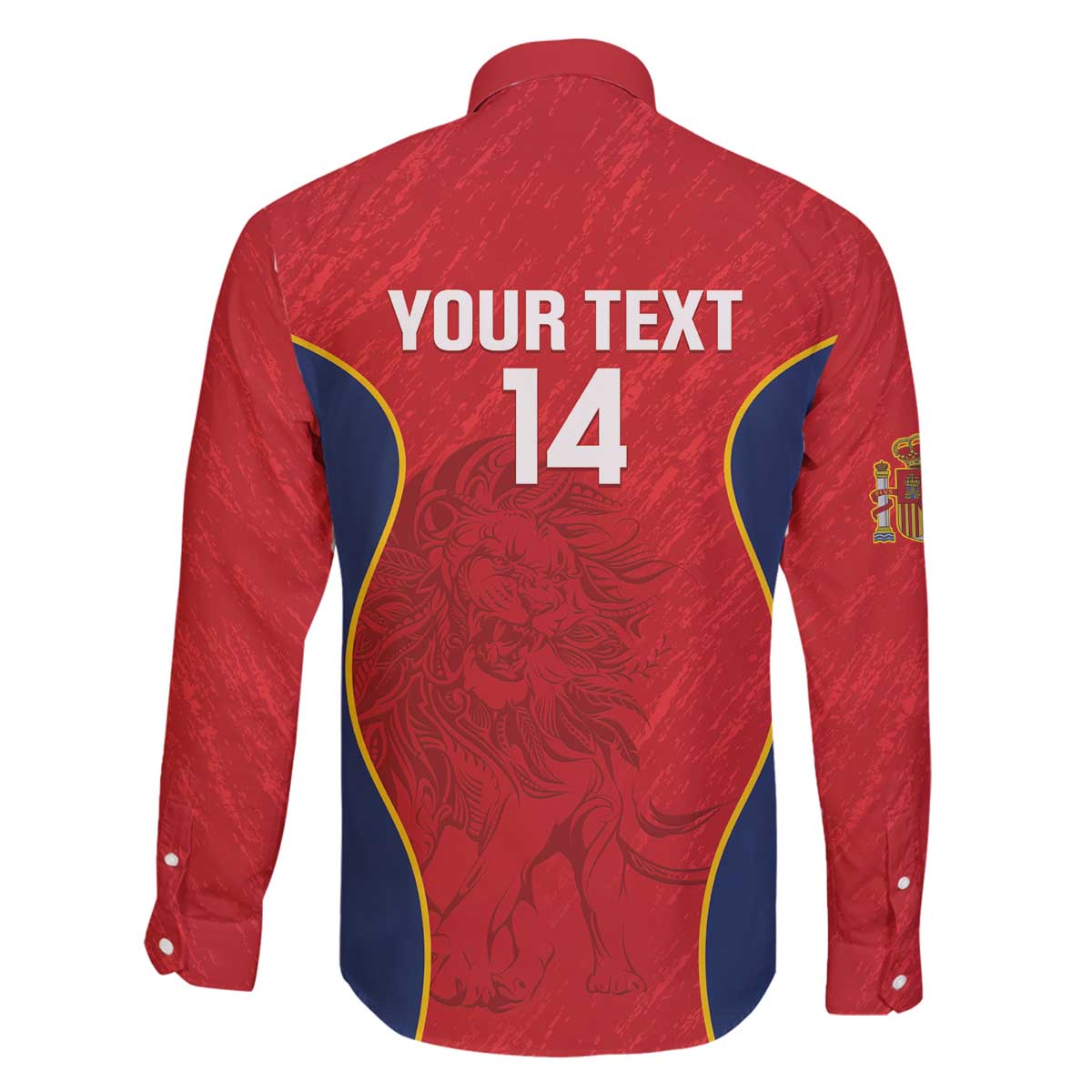 Custom Spain Rugby Family Matching Off The Shoulder Long Sleeve Dress and Hawaiian Shirt Go Champions Lions - Wonder Print Shop